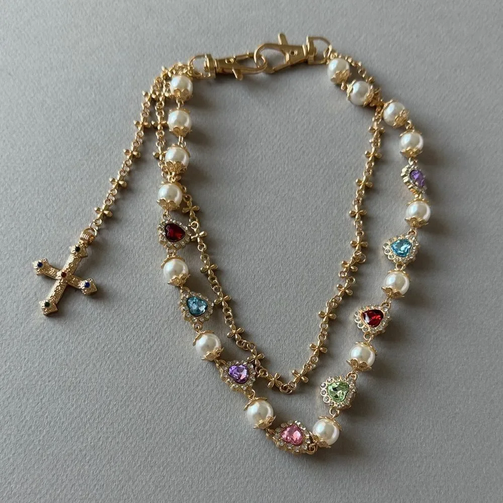 Gold-Tone Multi Gem jean accessory A1548
